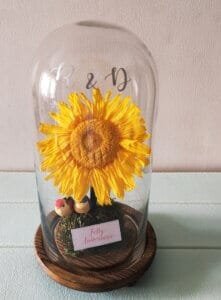 Regalo personalizado con flor preservada y mensaje